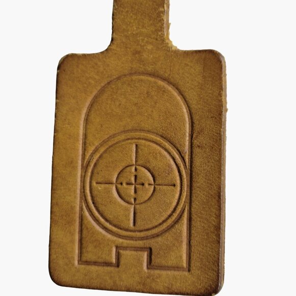 Leather Stamp Keychain Dearborn Fabricating Manufacturing Detroit Michigan VTG - Picture 2 of 5